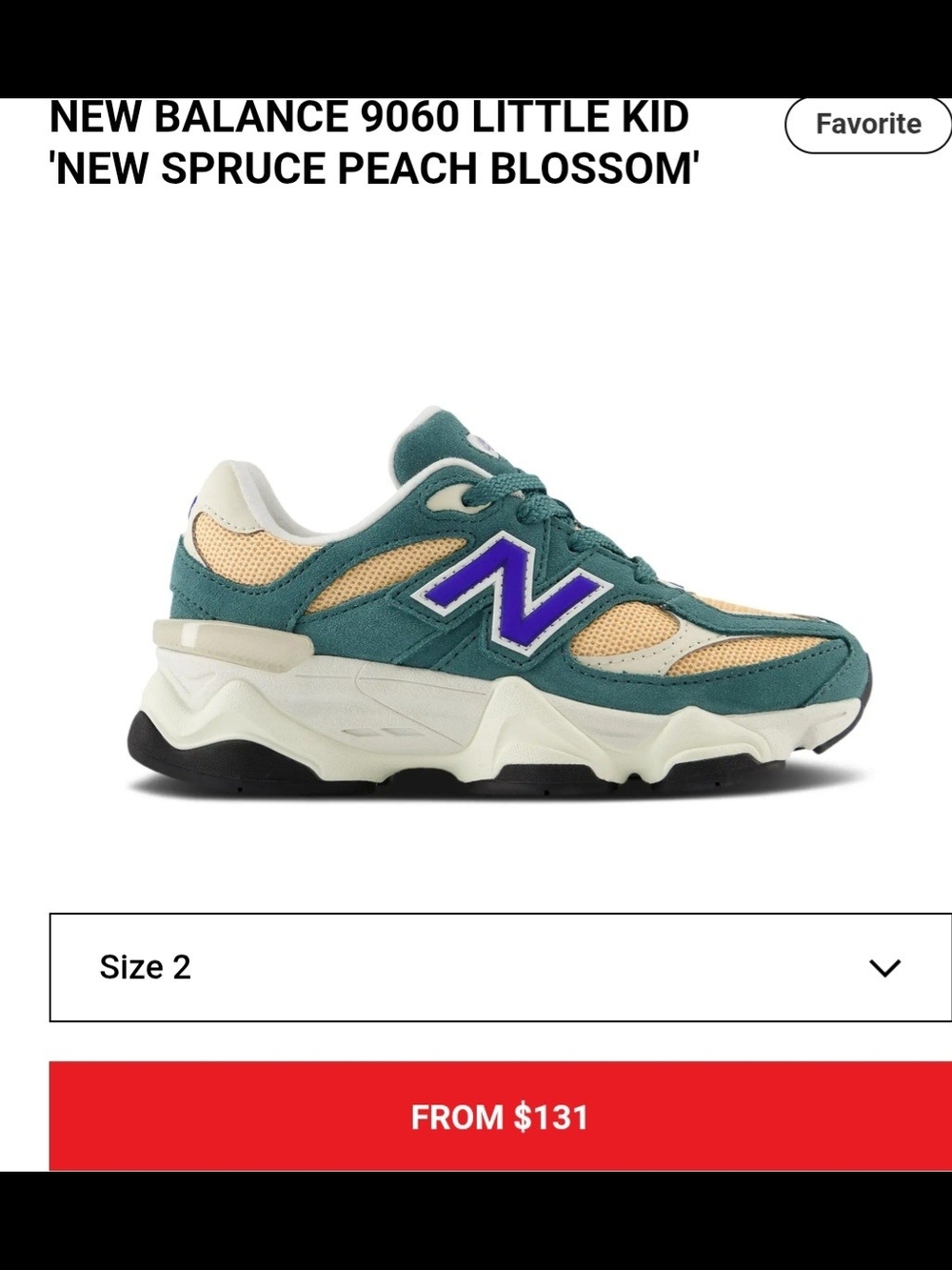 New Balance Kids 9060 'New Spruce Peach Blossom' - Green & Peach